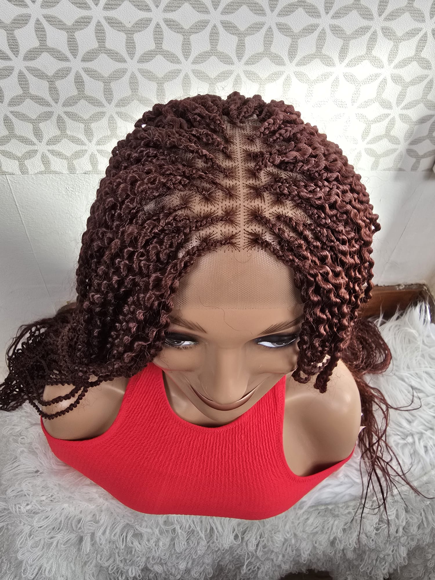 Burgundy Twist Wigs 1